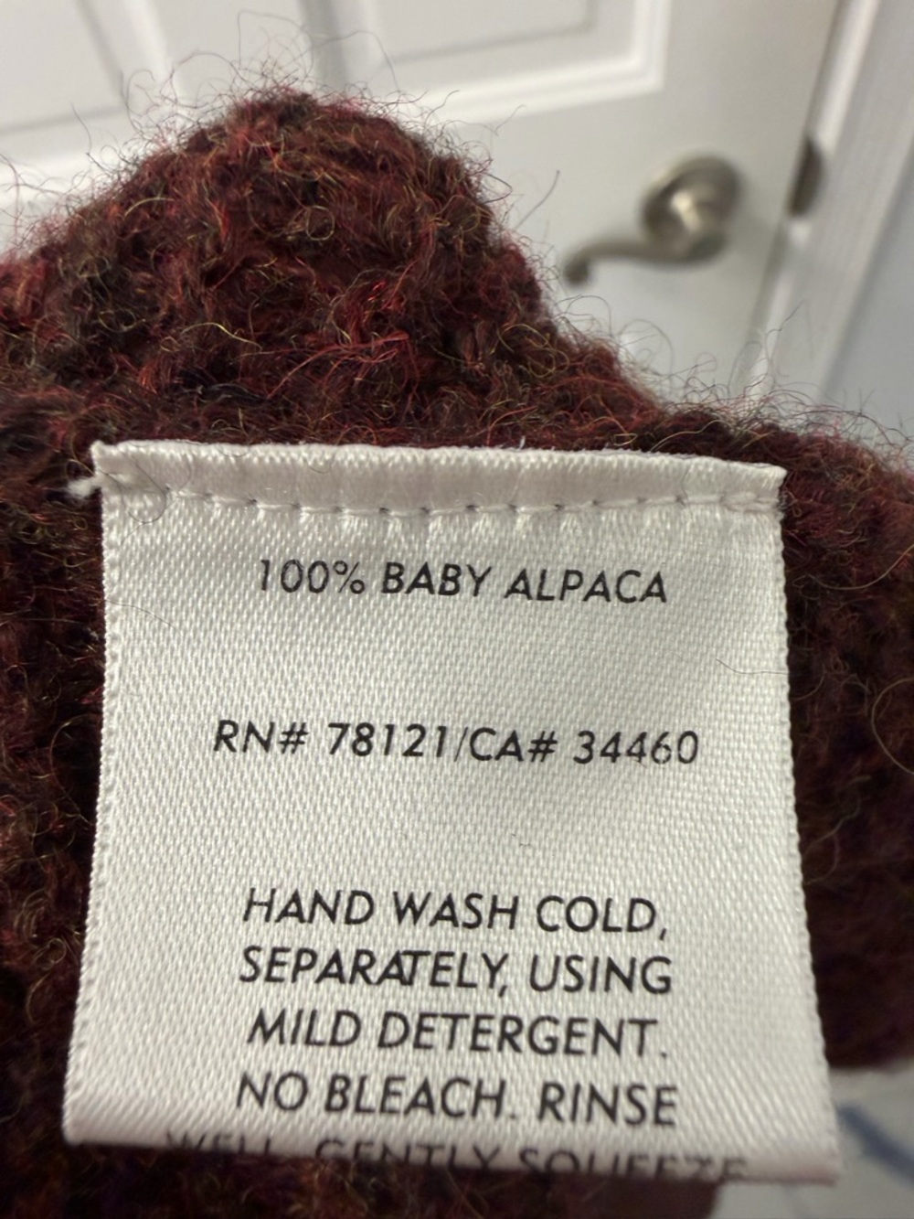 Eileen Fisher Open-Front Cardigan Sweater in Rust Brown, 100% baby Alpaca - Picture 3 of 4